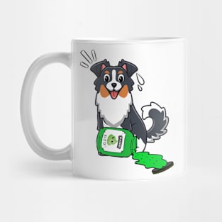 Funny collie Dog Spilled Wasabi Sauce Mug